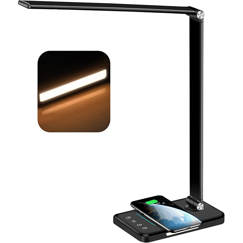 AFROG Multifunctional LED Desk Lamp with 10W Fast Wireless Charger, USB Charging Port
